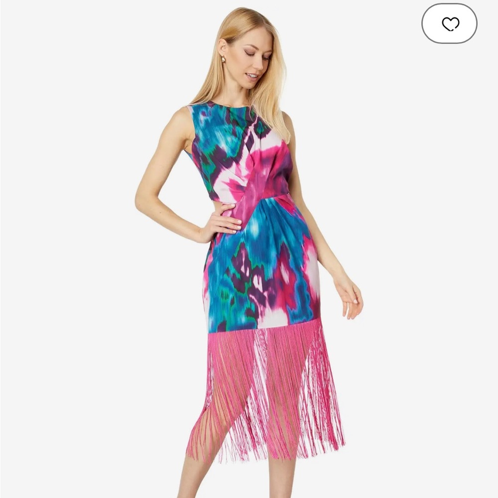One33 Social Print Fringe Dress - Size 0